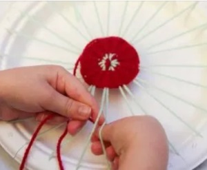 Chinese Hand Embroidery on Paper Plate