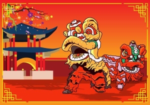 Lunar New Year Lion Dance and Firecracker show